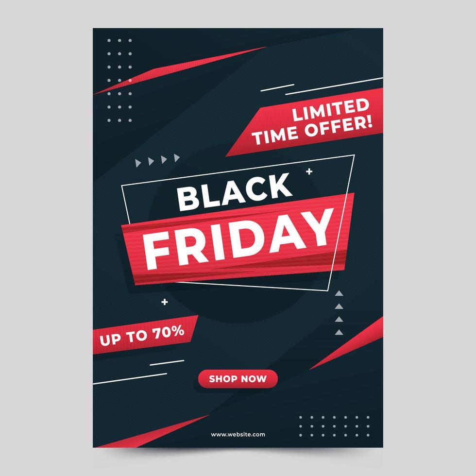försäljning affisch röd svart fredag mall koncept vektor