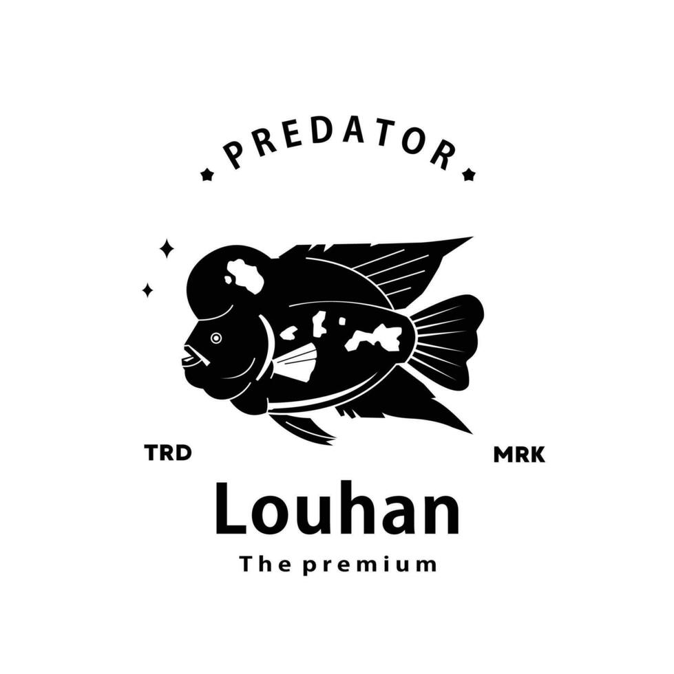 årgång retro hipster louhan logotyp vektor översikt silhuett konst ikon