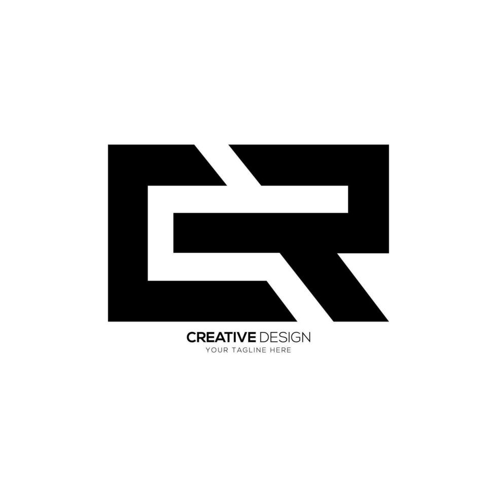 brev cr modern platt design med kreativ abstrakt monogram logotyp vektor