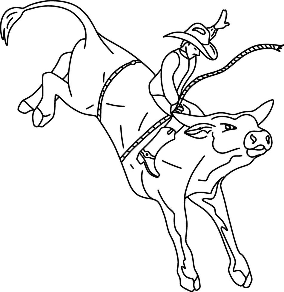 Rodeo oder Rodeo Fahrer. Vektor Illustration.