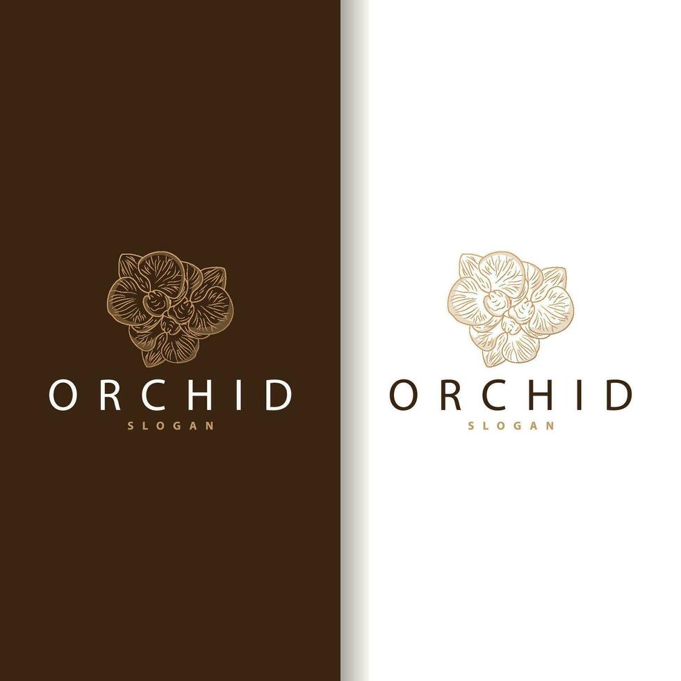 orkide logotyp enkel lyxig och elegant blomma design för salong kosmetika spa skönhet vektor