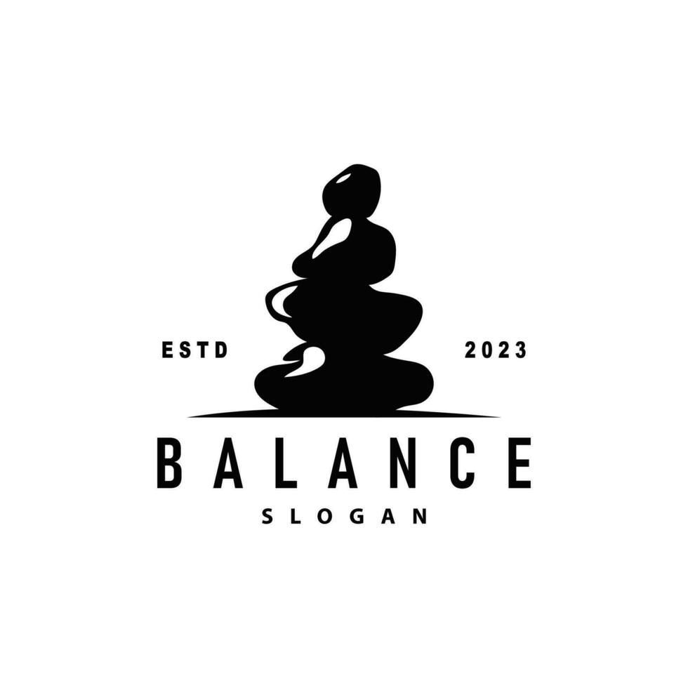 Stein Logo, Prämie elegant Design, Stein Balance Vektor, Schritt Felsen Gehen Symbol Illustration Design vektor