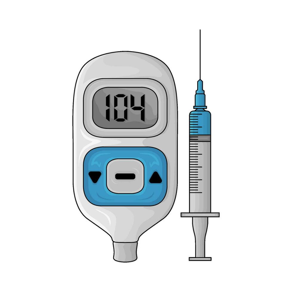 blod socker detektor med injektion diabetes illustration vektor