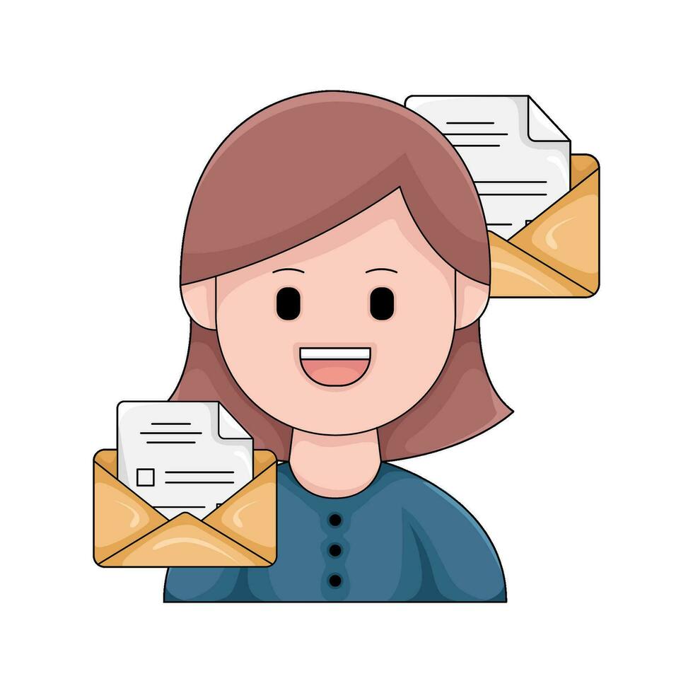 Mail mit Frauen Illustration vektor