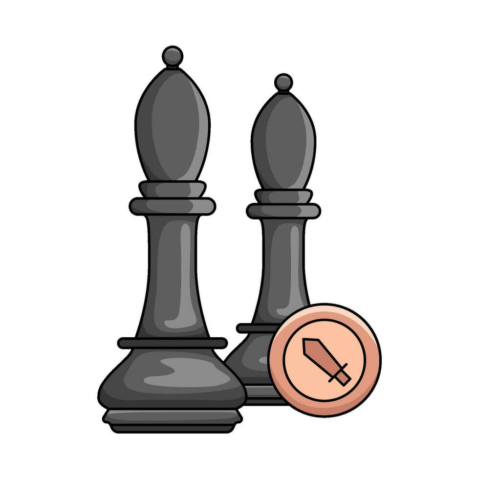 Schach Bischof mit Schwert Illustration vektor