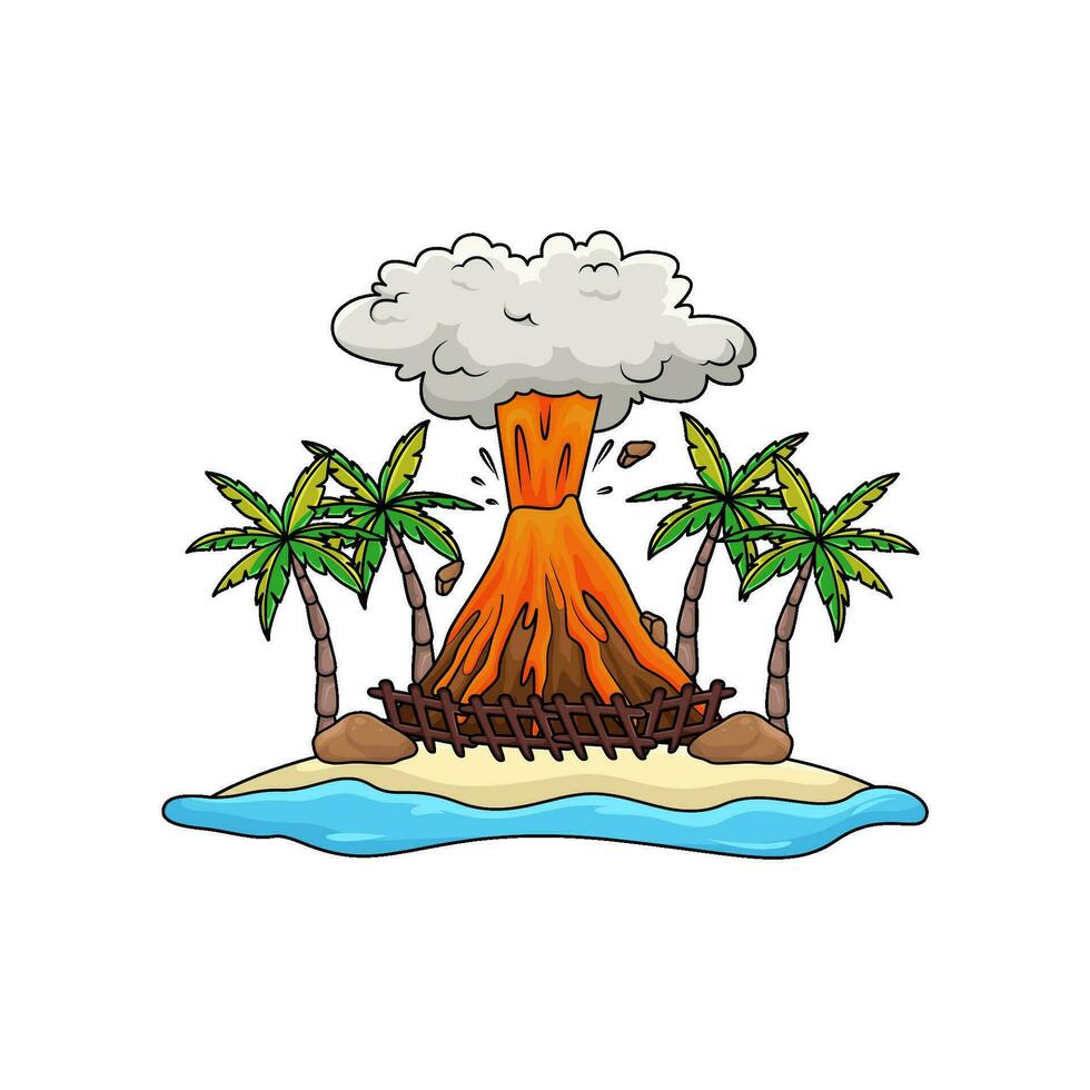 Eruption im Strand Illustration vektor