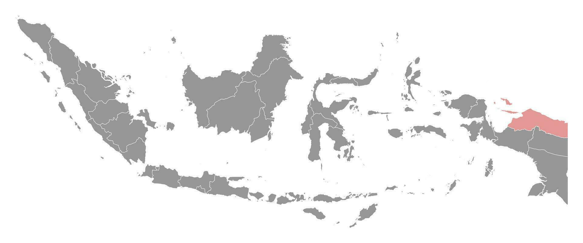 Papua Provinz Karte, administrative Aufteilung von Indonesien. Vektor Illustration.