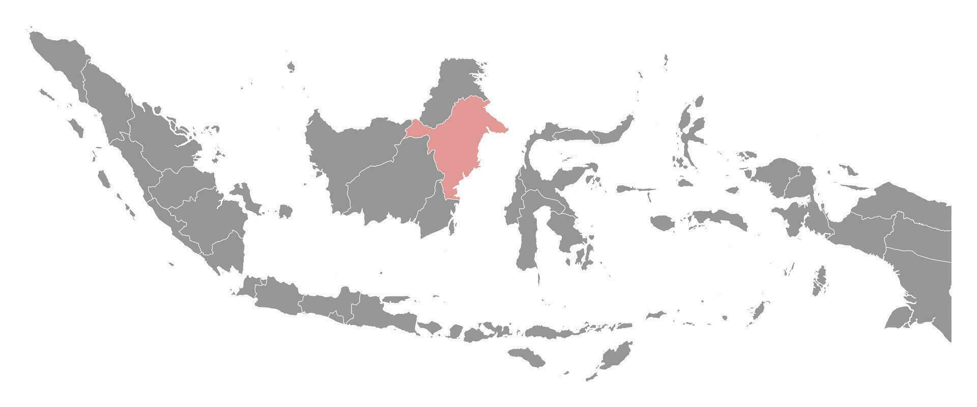 öst kalimantan provins Karta, administrativ division av Indonesien. vektor illustration.