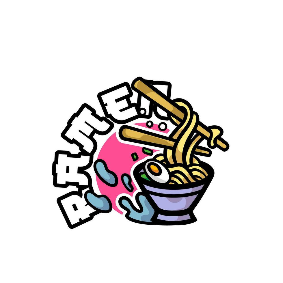 söt Ramen maskot logotyp vektor