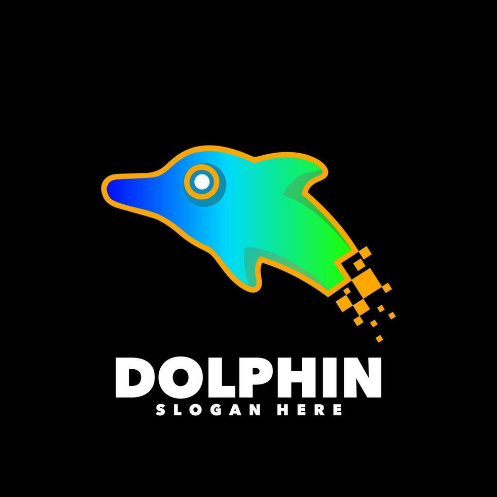 Delfin Pixel Gradient Logo vektor