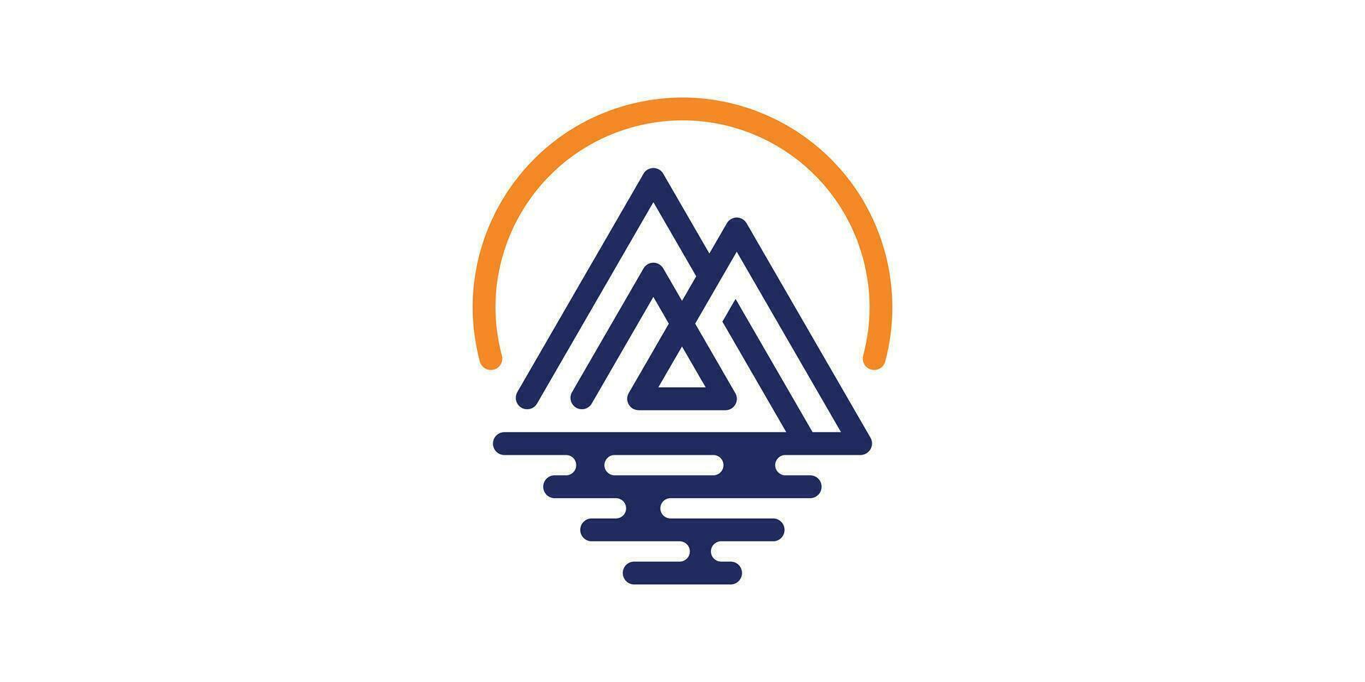 Landschaft, Berg, minimalistisch Linie Logo Design. vektor