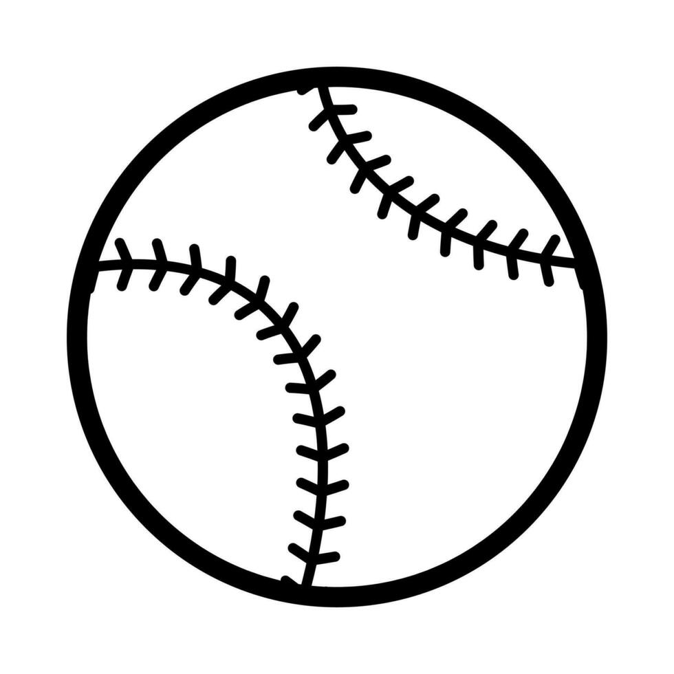 ein schwarz und Weiß Baseball Symbol auf ein Weiß Hintergrund vektor