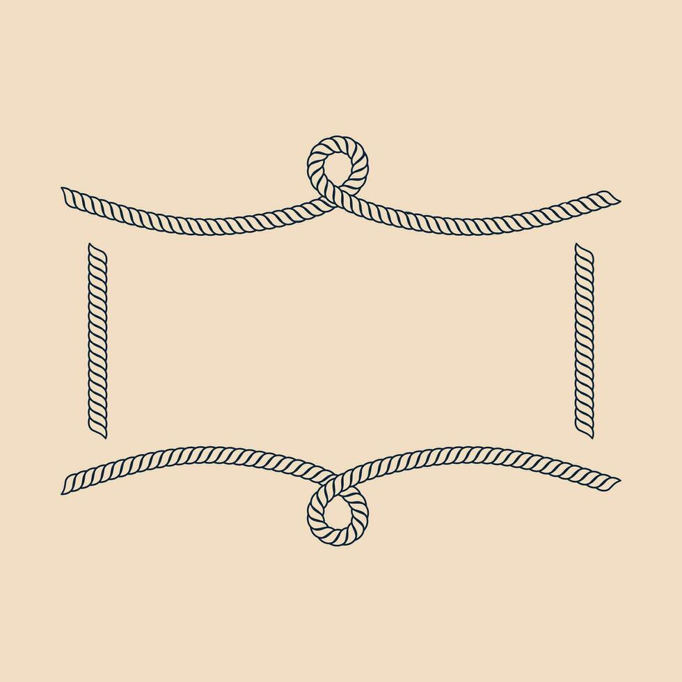 ein Seil Rahmen mit ein Knoten auf es vektor