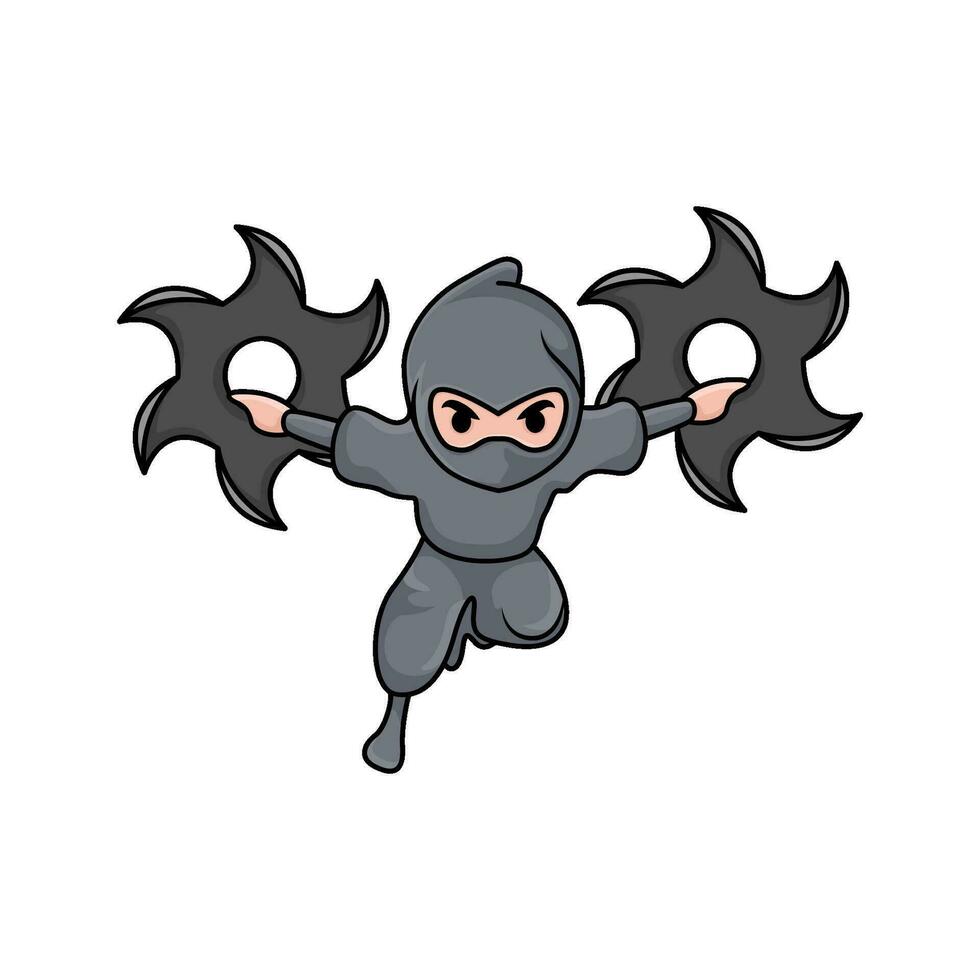 shuriken i hand ninja illustration vektor