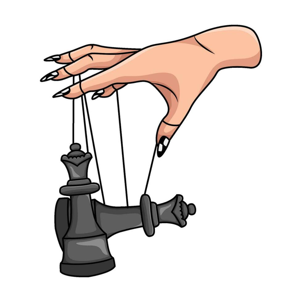 drottning schack i hand illustration vektor