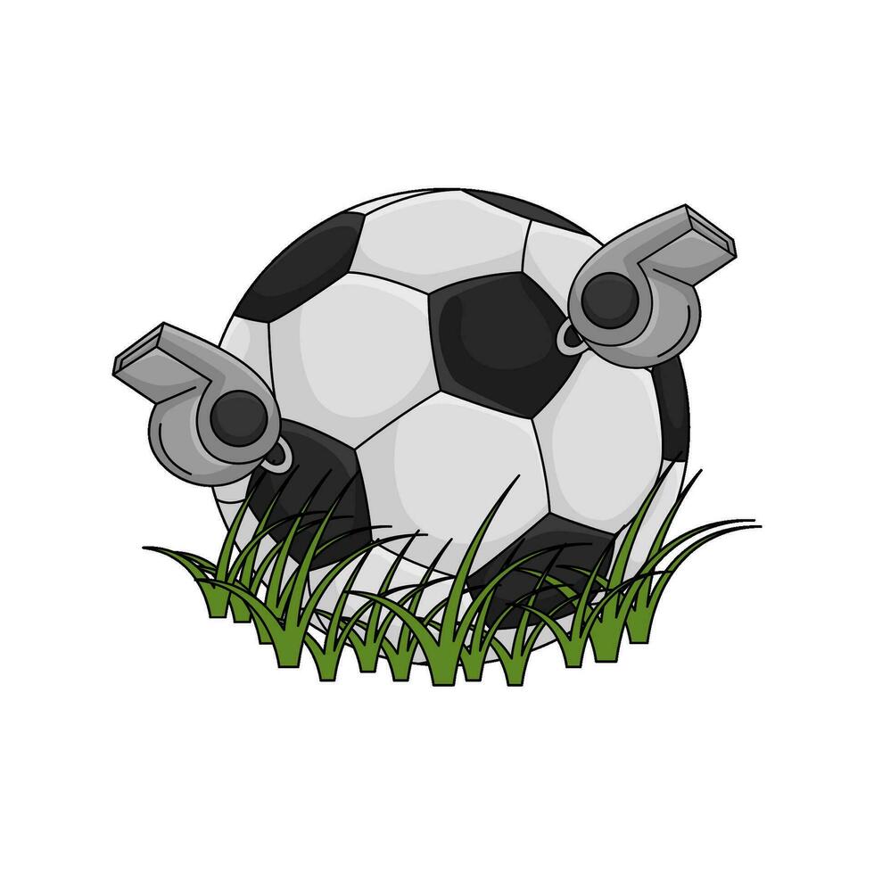 Fußball Ball mit pfeifen Illustration vektor