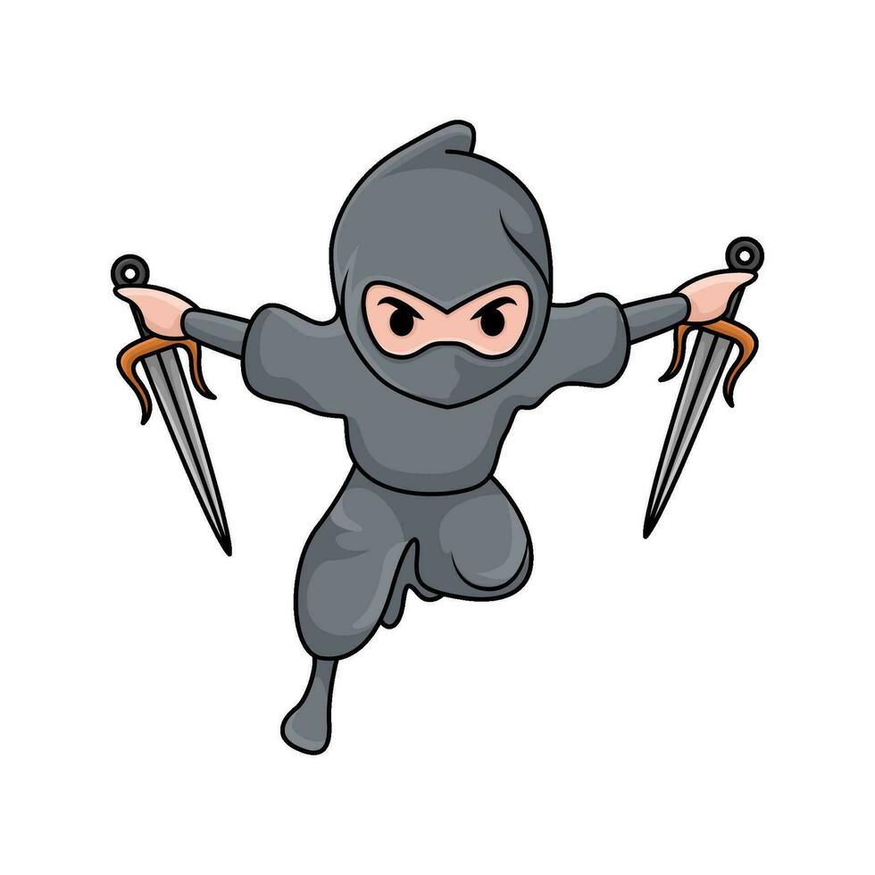 Schwert im Hand Ninja Illustration vektor