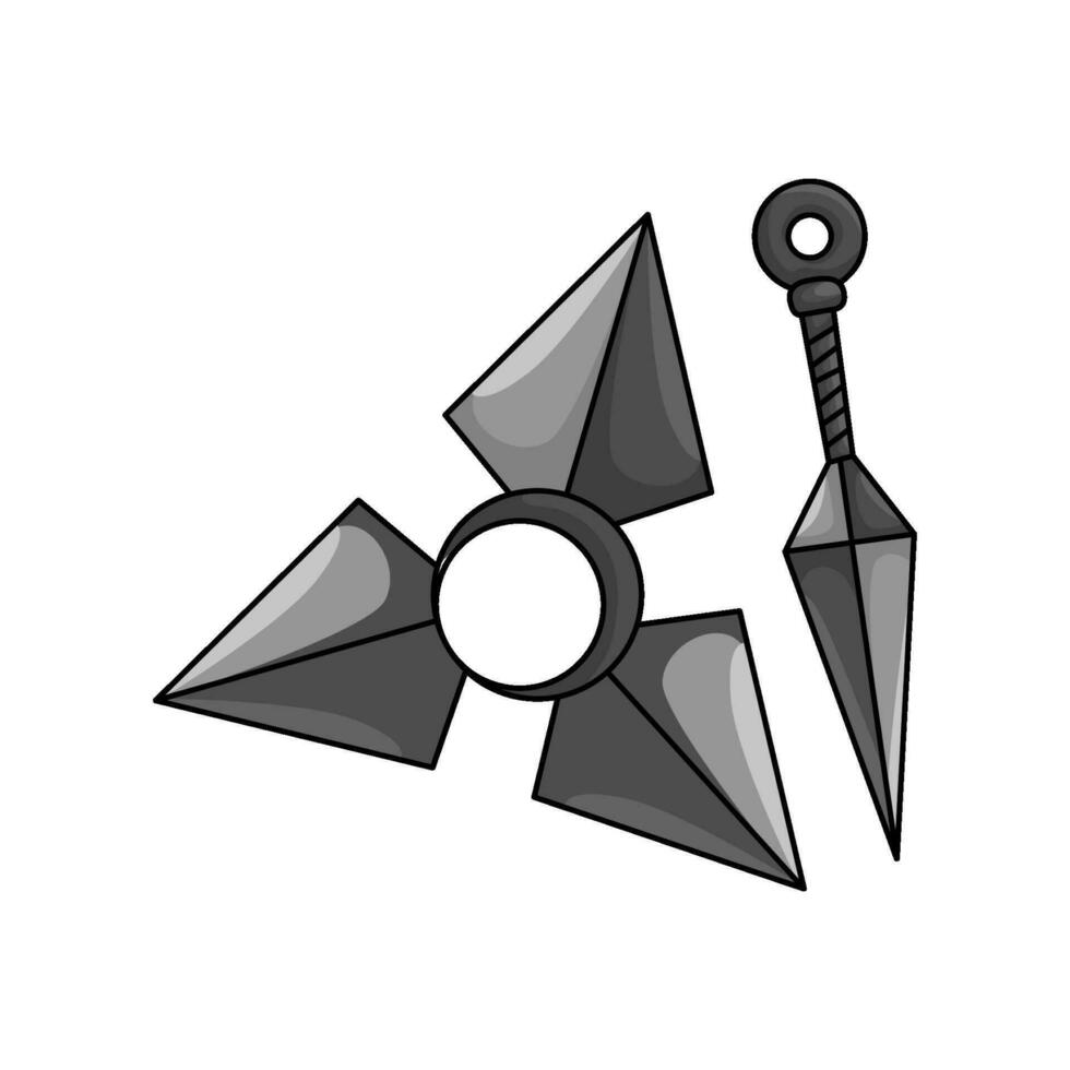 kunai med shuriken illustration vektor