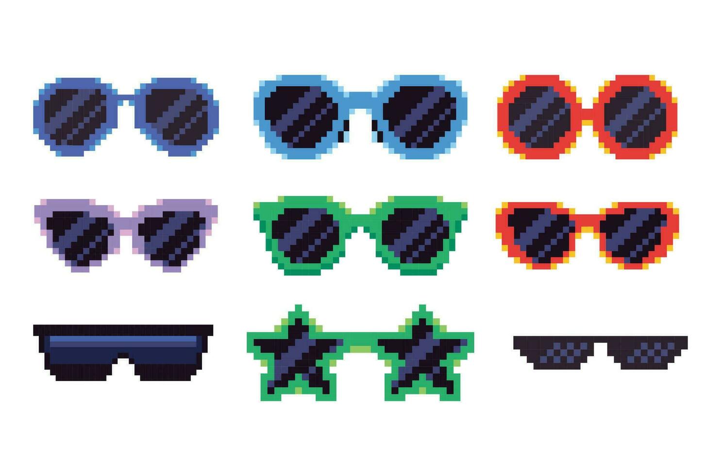 Pixel Brille Symbol Vektor Pixel Kunst Sonnenbrille Element