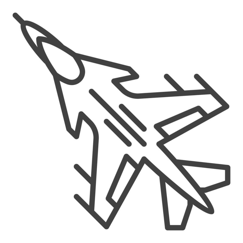 Militär- Kämpfer Flugzeug Vektor Konzept Linie Symbol - - Kämpfer Jet Symbol