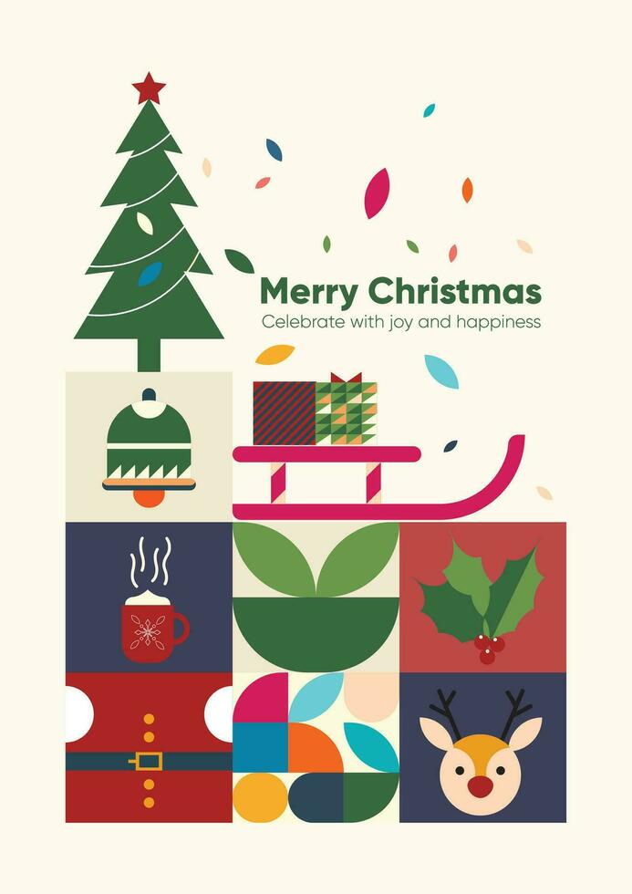 minimalistisk lyckönskningar för en glad jul vektor
