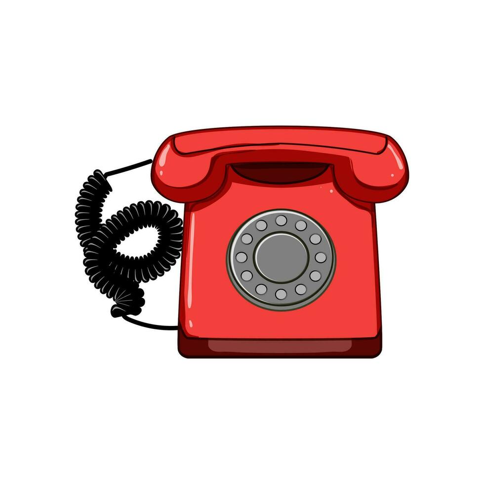 symbol telefon retro tecknad serie vektor illustration