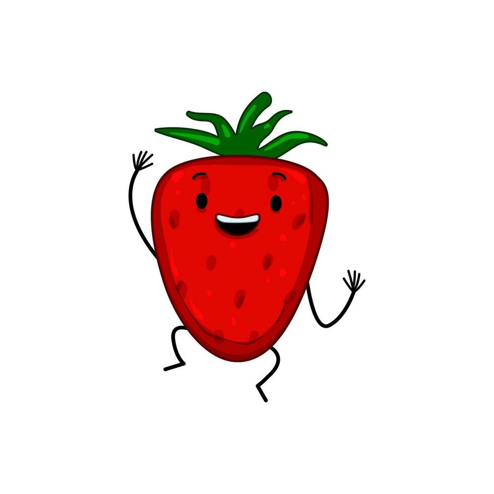 komisch Obst Gemüse Charakter Karikatur Vektor Illustration