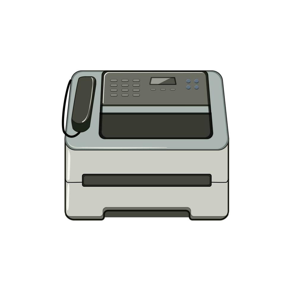 Papier Fax Maschine Karikatur Vektor Illustration