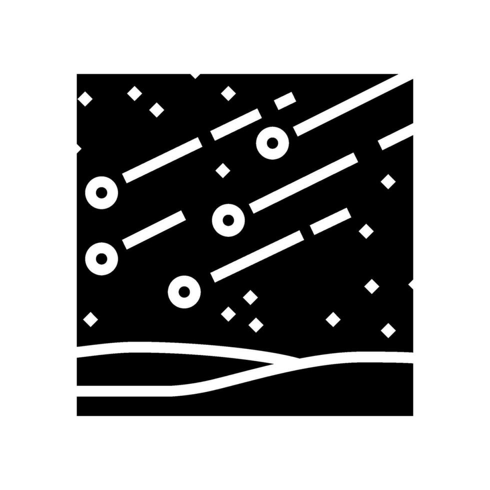 Meteor Dusche Raum Erkundung Glyphe Symbol Vektor Illustration