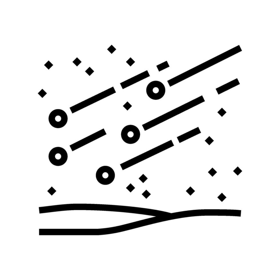 Meteor Dusche Raum Erkundung Linie Symbol Vektor Illustration