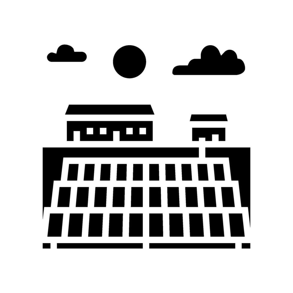 Leistung Pflanze Solar- Panel Glyphe Symbol Vektor Illustration