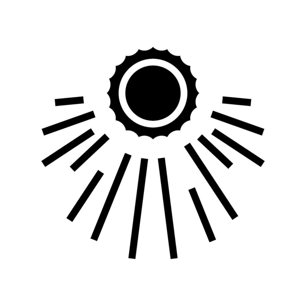 Sol strålar sol- panel glyf ikon vektor illustration