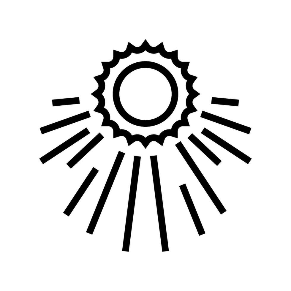 Sonne Strahlen Solar- Panel Linie Symbol Vektor Illustration