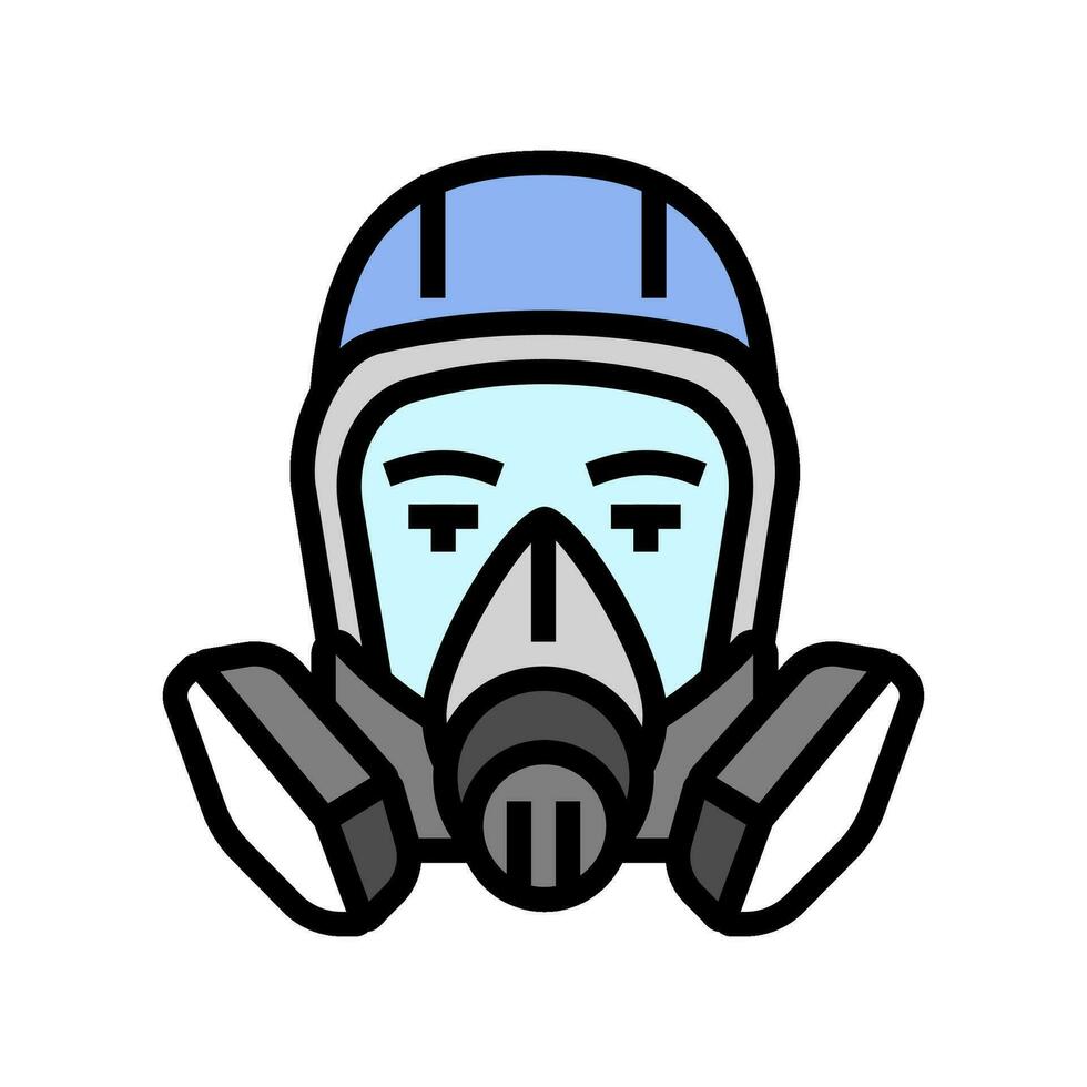 pesticider mask ansikte Färg ikon vektor illustration