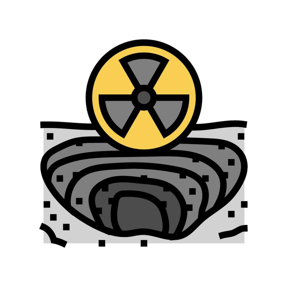 uran brytning kärn energi Färg ikon vektor illustration