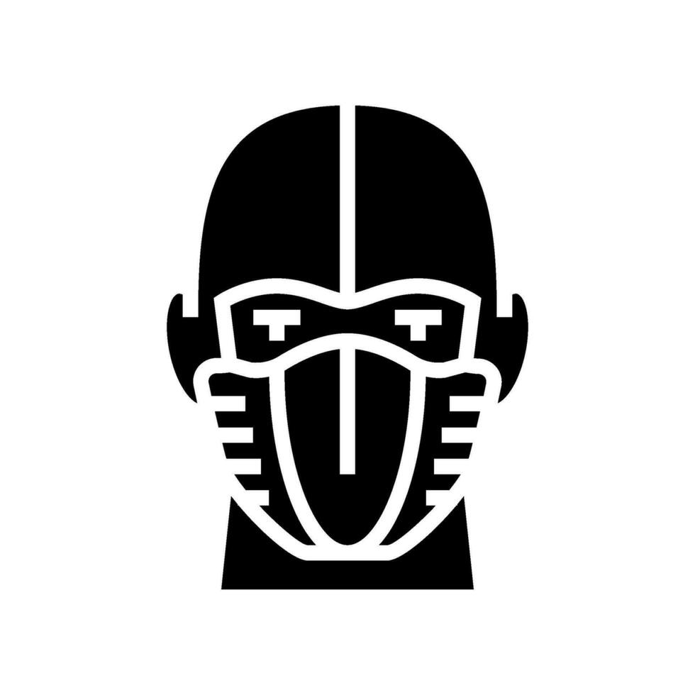 Ninja Maske Gesicht Glyphe Symbol Vektor Illustration