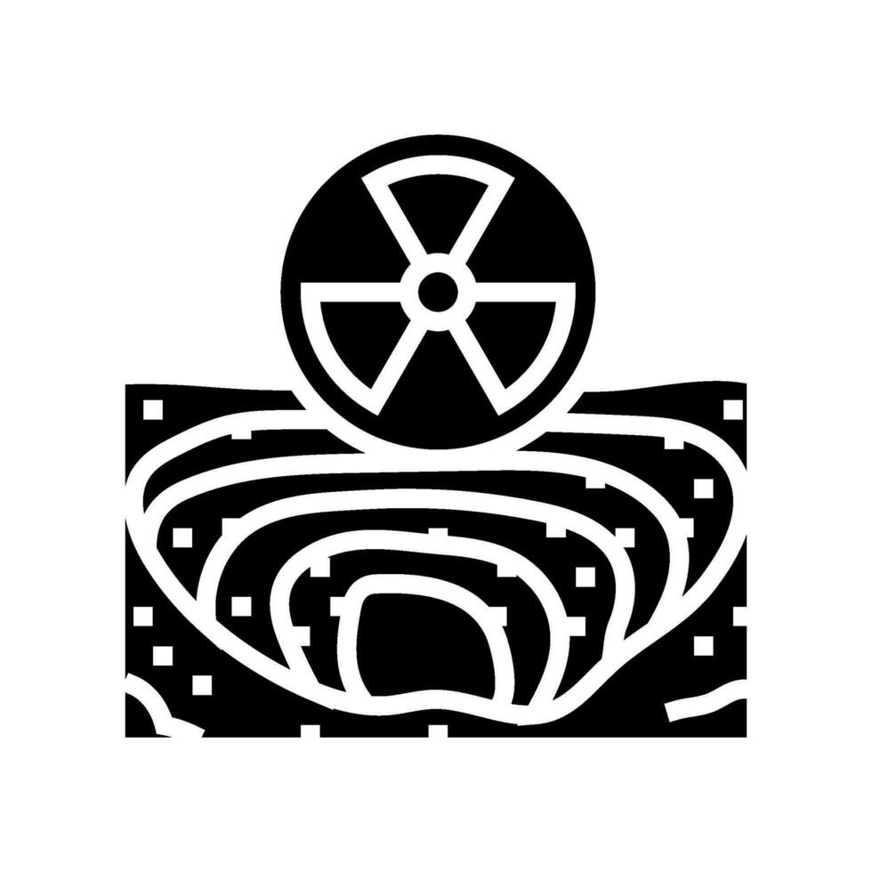 Uran Bergbau nuklear Energie Glyphe Symbol Vektor Illustration