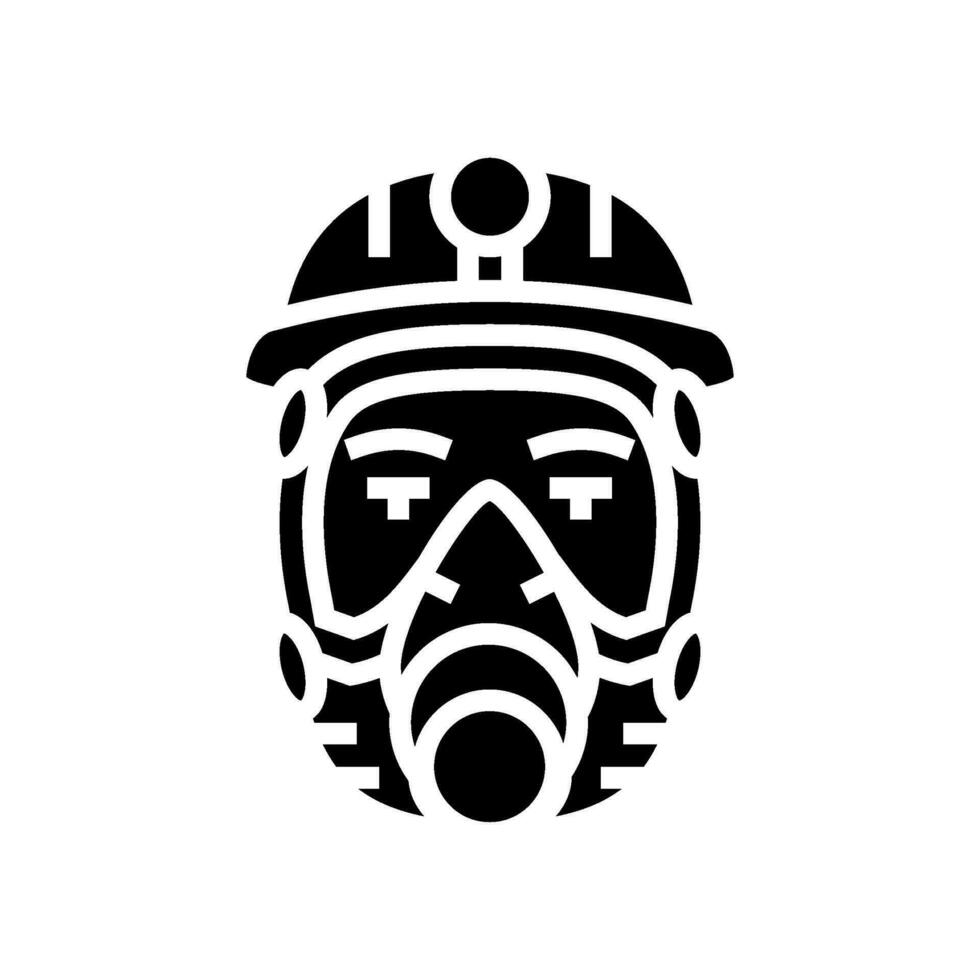 brytning mask ansikte glyf ikon vektor illustration
