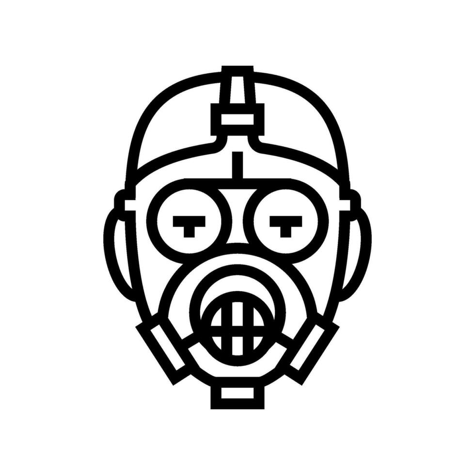Gas Maske Gesicht Linie Symbol Vektor Illustration