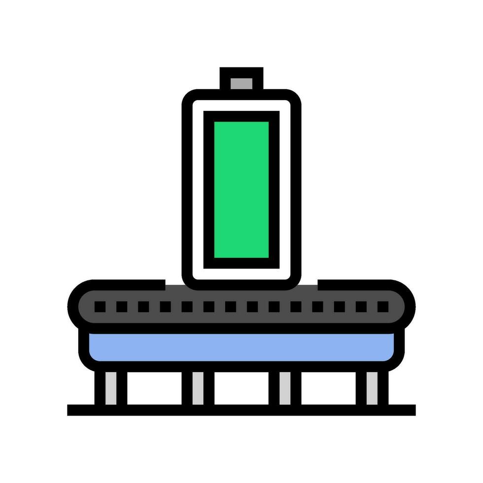 Batterie Herstellung Farbe Symbol Vektor Illustration