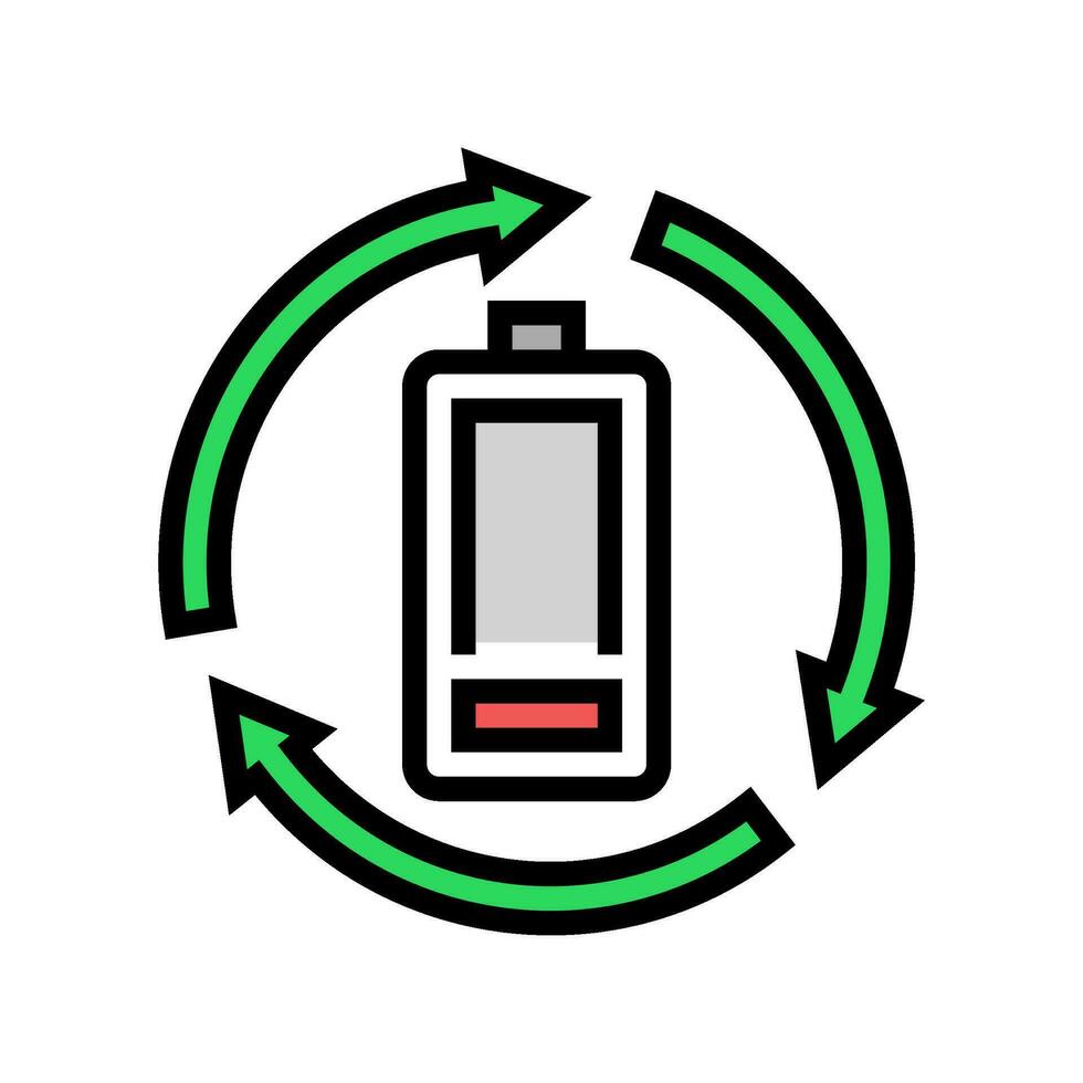 återvinning batteri Färg ikon vektor illustration