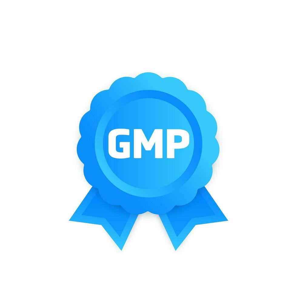 gmp Vektor Symbol, gut Herstellung trainieren Abzeichen