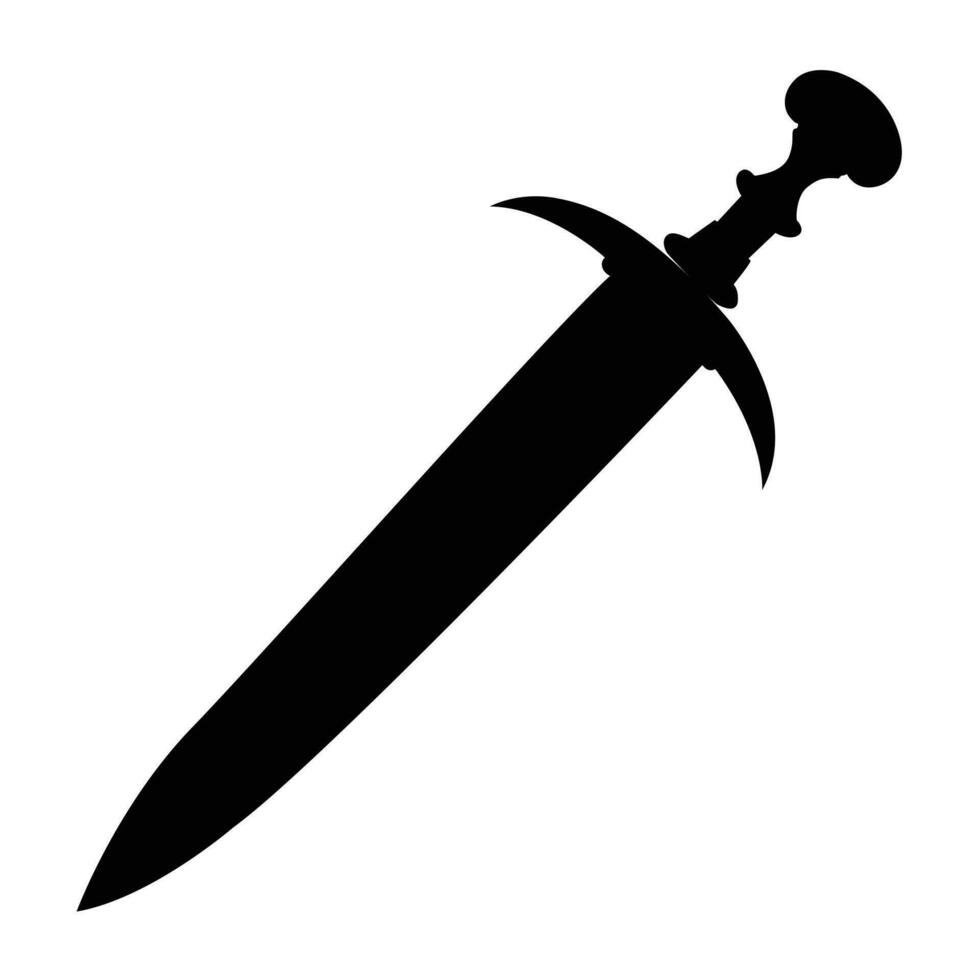 Schwert schwarz eben Silhouette Vektor