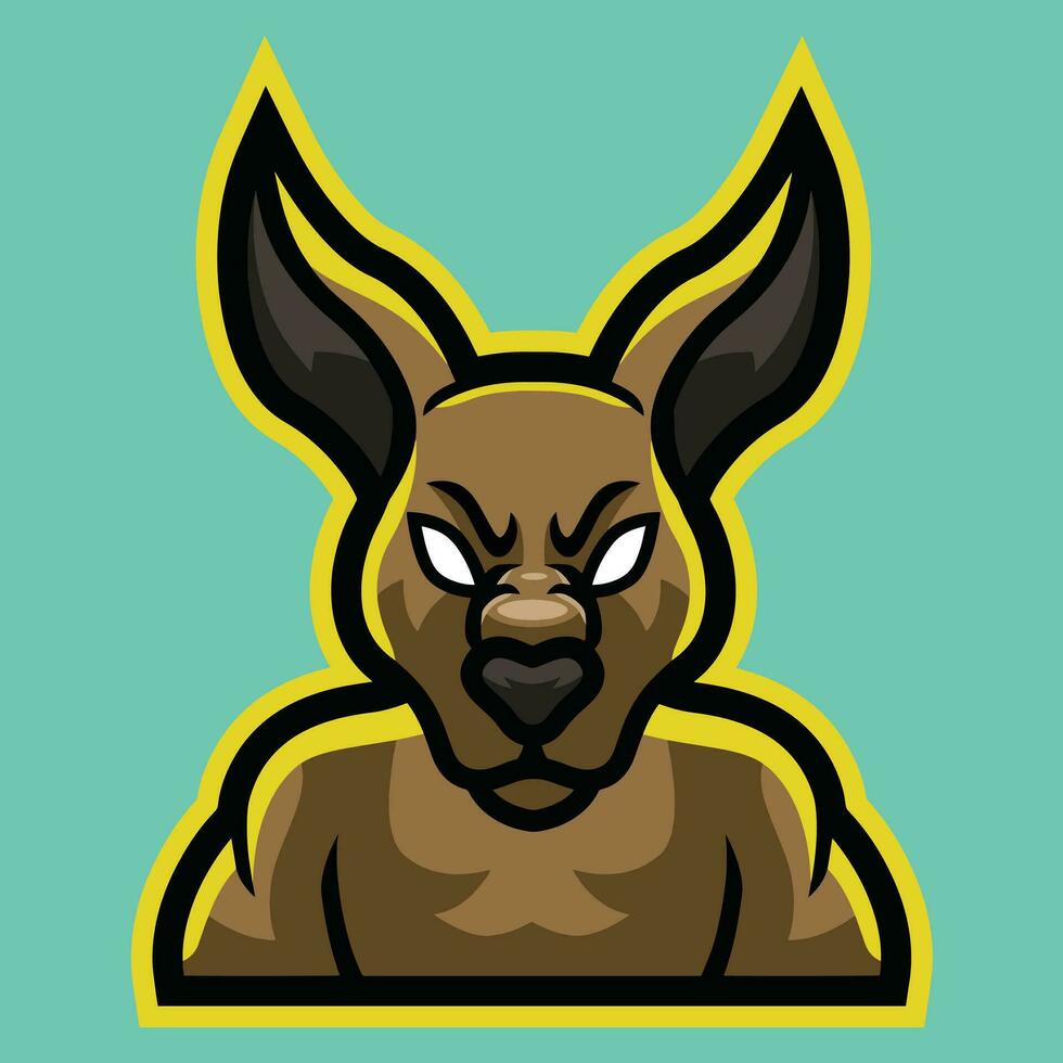 Känguru Esport Maskottchen Logo Vektor