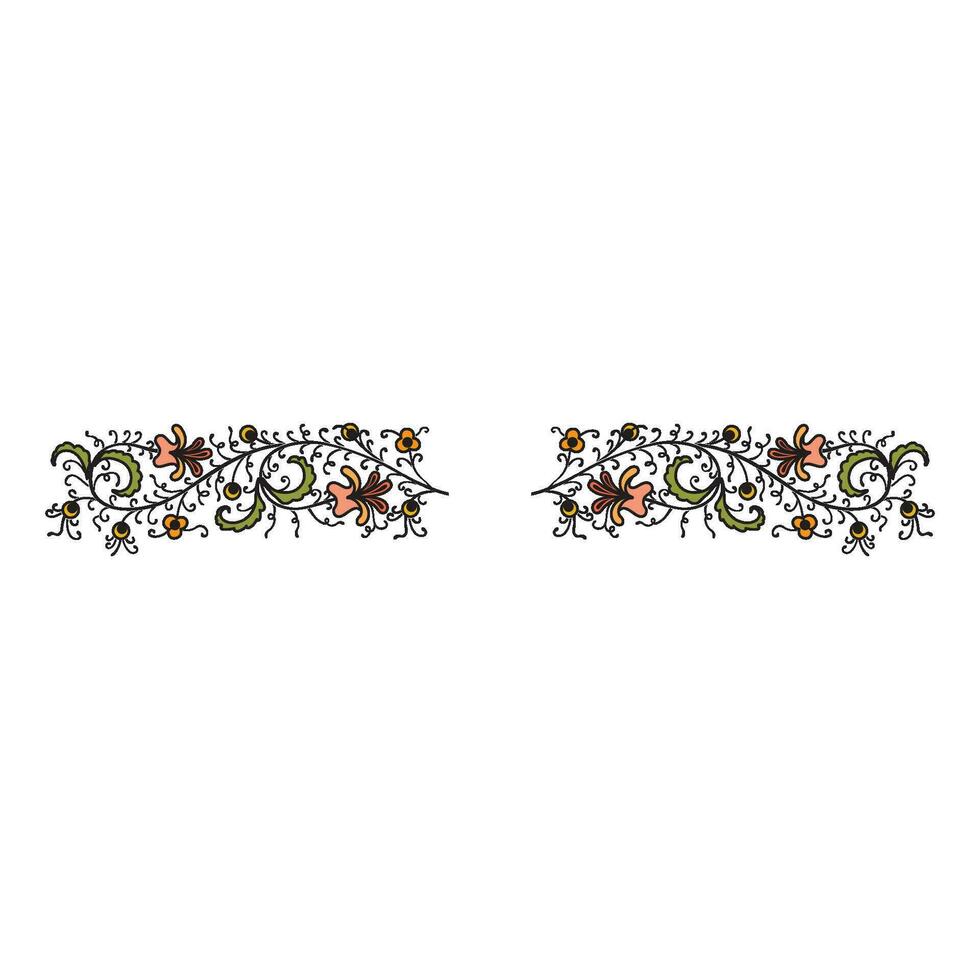 Jahrgang Blumen- kalligraphisch Blumen- Vignette scrollen Ecken Zier Design Elemente einstellen isoliert Illustration vektor