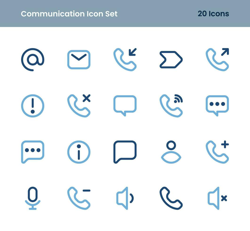 Kommunikation Symbole einstellen - - Kontakte, Nachrichten, und Vernetzung Vektor Symbole