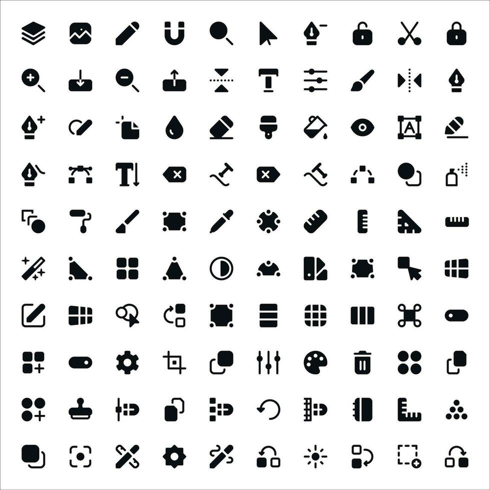 bearbeiten Werkzeug Symbole einstellen - - Grafik Design, Bearbeitung Symbole Vektor Sammlung