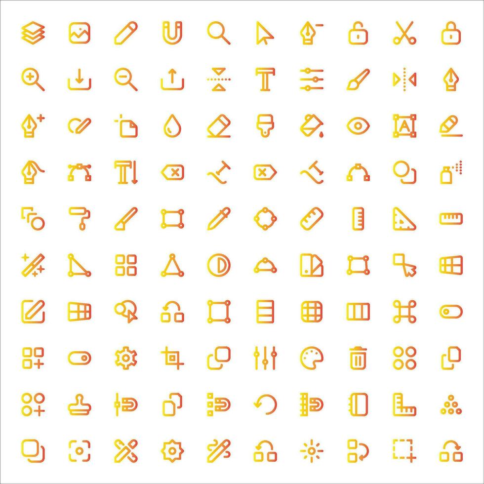 redigera verktyg ikoner uppsättning - grafisk design, redigering symboler vektor samling