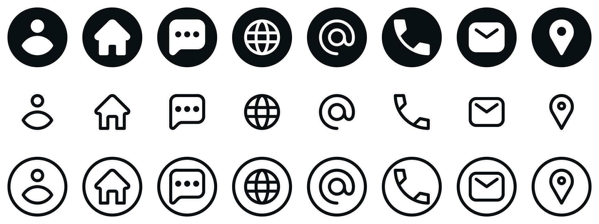 Kommunikation Symbole einstellen - - Kontakte, Nachrichten, und Vernetzung Vektor Symbole