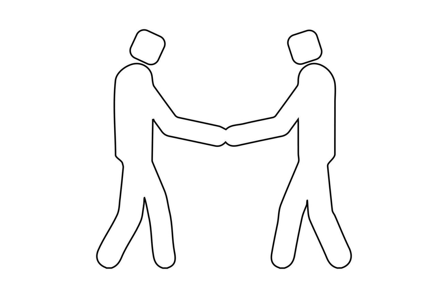 två pinne man vänskap händer ikoner för vektor illustration.